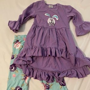 Girls Bunny Ruffle Hi-Lo Set
